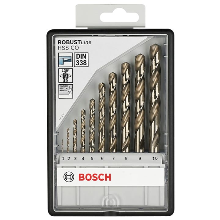 Metaalborencassette 135 gram HSS-C0 10-delig diameter 1-10mm