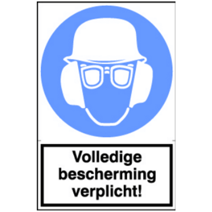 Sticker Volledige bescherming verplicht!