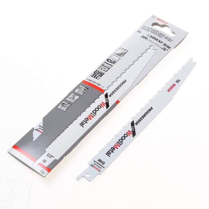 Reciprozaagblad metaal en hout lang S 3456 XF 200mm blister van 5 zaagjes