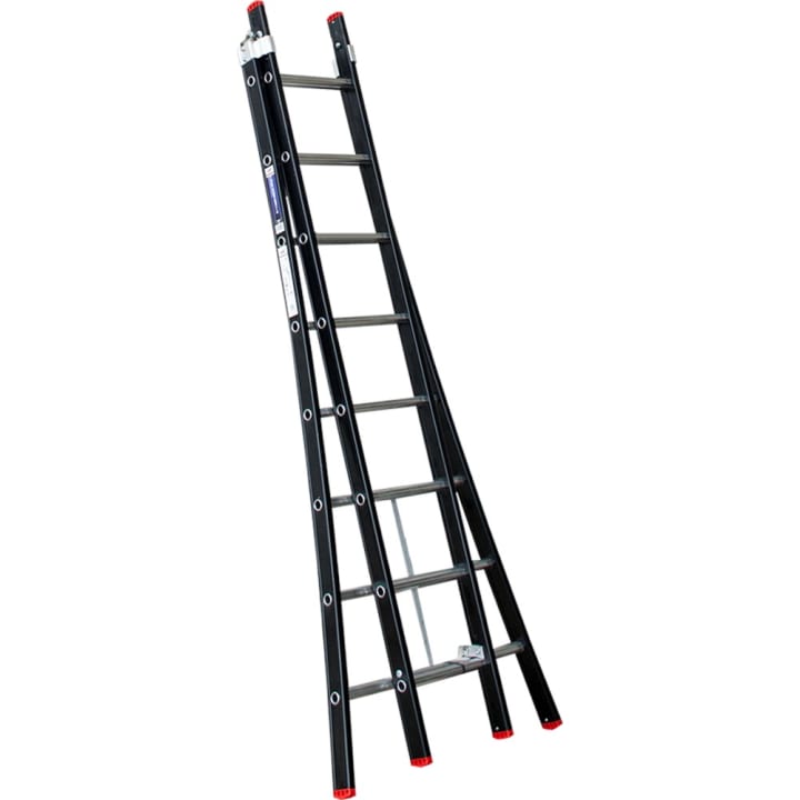 Reformladder Magnus, aluminium, zwart, 2x8 treden