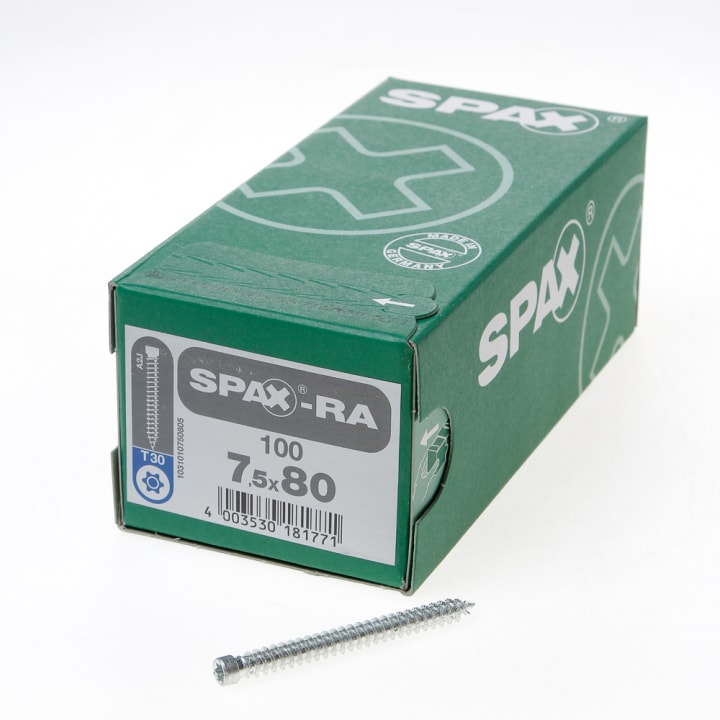 Spax-RA Kozijnschroeven torx cilinderkop T30 7.5 x 80mm