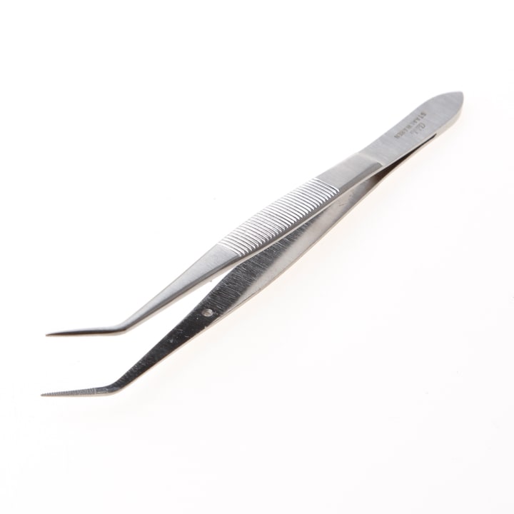 Adola Pincet spits gebogen roestvaststaal grijs 15cm 5436