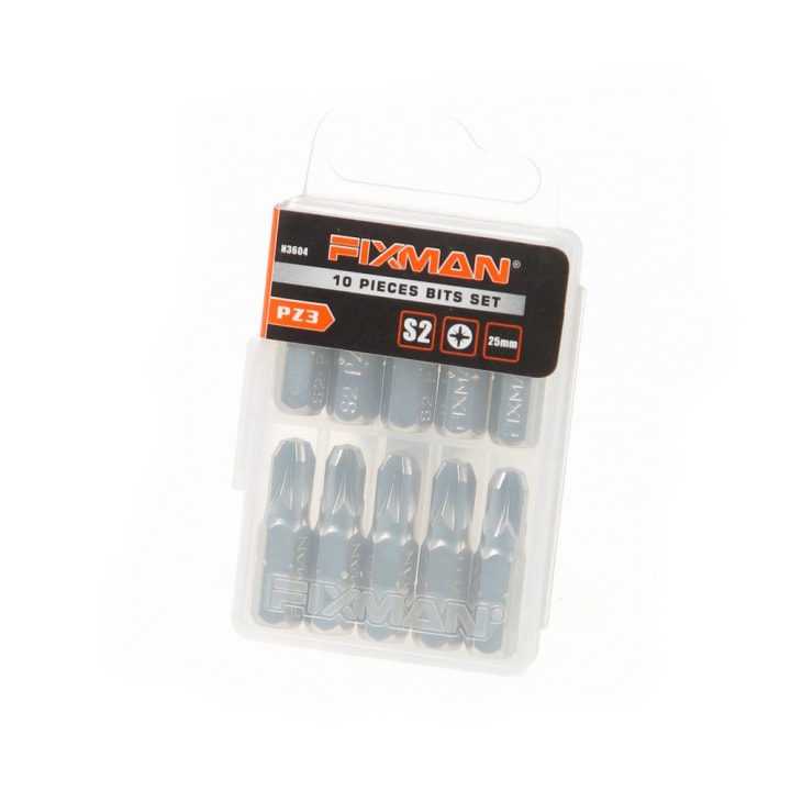 Fixman Bitset 1/4" PZ 3 x 25mm blister van 10 bits