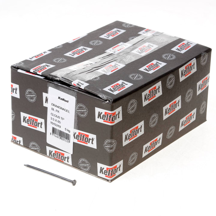 Draadnagel plat geruite kop blank 3.5 x 65mm 5kg