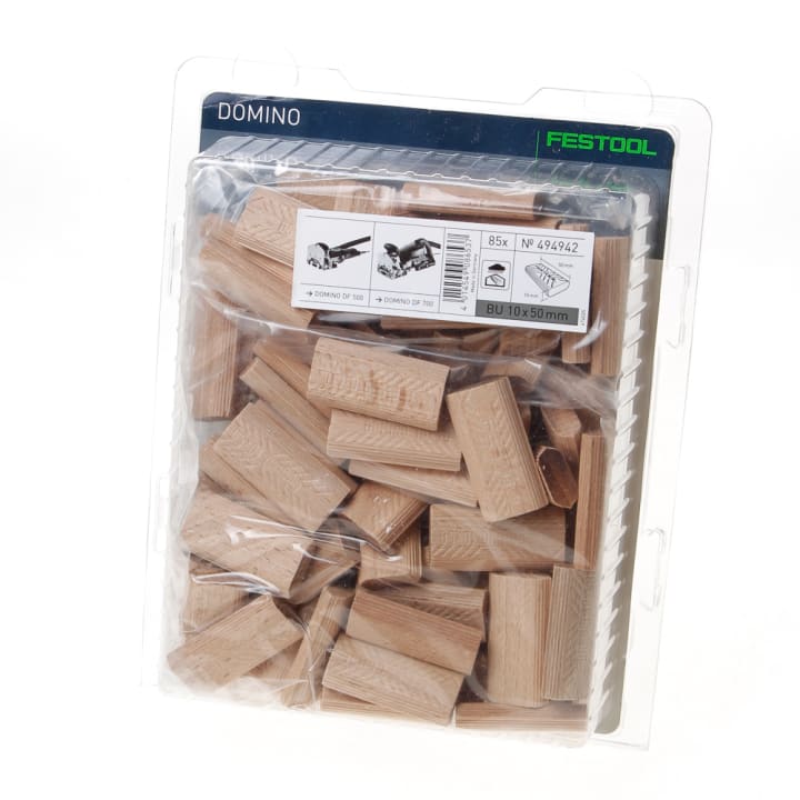 Domino Deuvels beuken 10 x 50mm zak van 85 deuvels