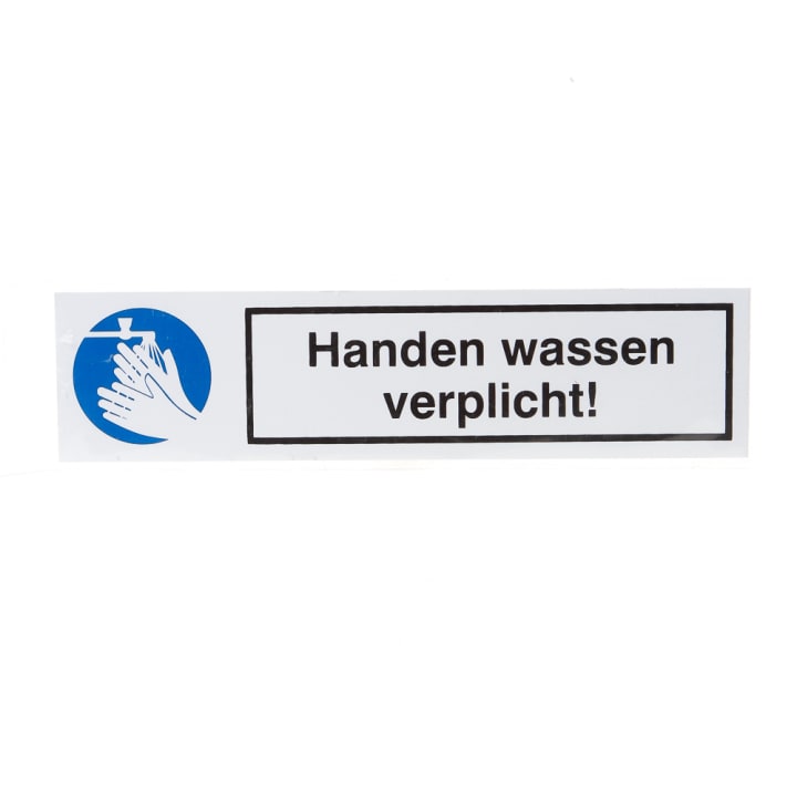 Sticker Handen wassen verplicht d5007