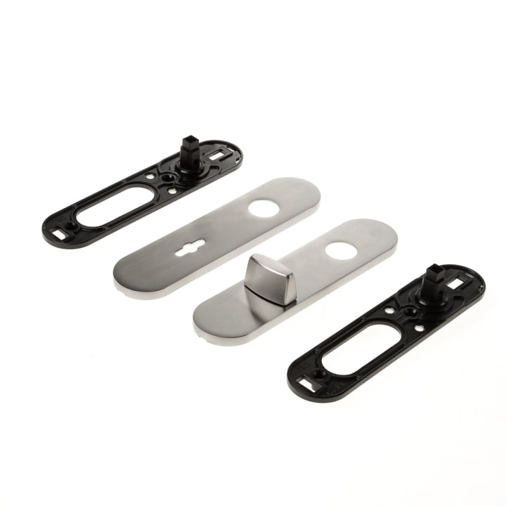 Kortschildgarnituur afgerond ASL roestvaststaal WC8x72