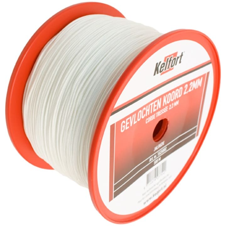 Koord wit gevlochten 2.2mm