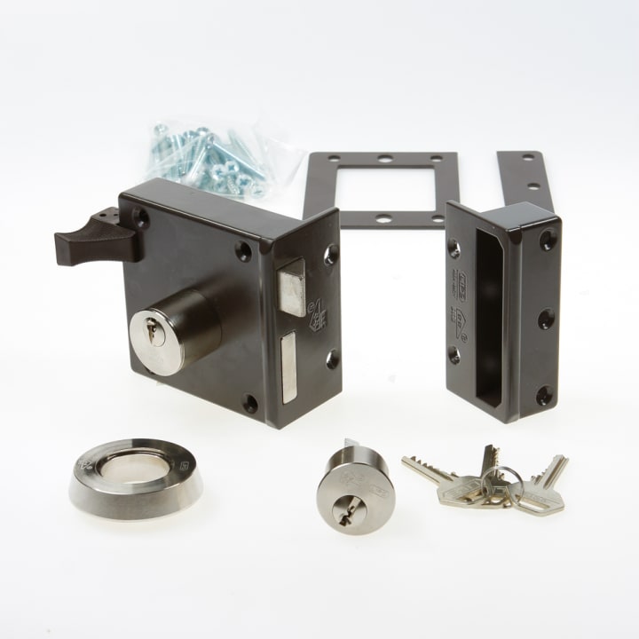 Lips Opleg dag- en nachtslot met losse buitencilinder bruin 1754VS-2 din rs binnendraaiend