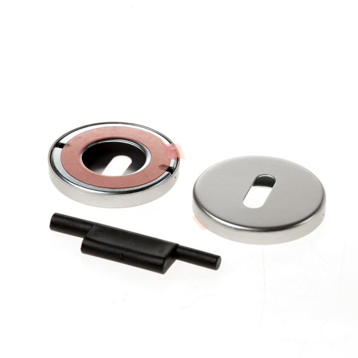 Sleutel/klavierrozet aluminium kleur F1, met zelfplakkende Easy Click montage