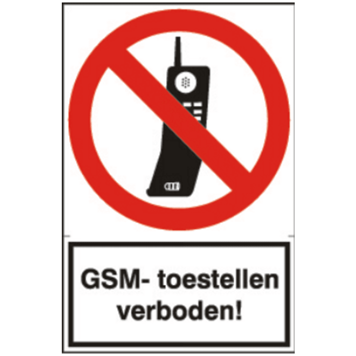Sticker Gsm-toestellen verboden