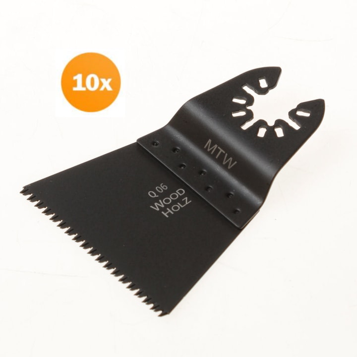 Zaagblad Precision Japanse vertanding HCS 42x70mm voor hout, type Q06, met universele aansluiting, set van 10 stuks