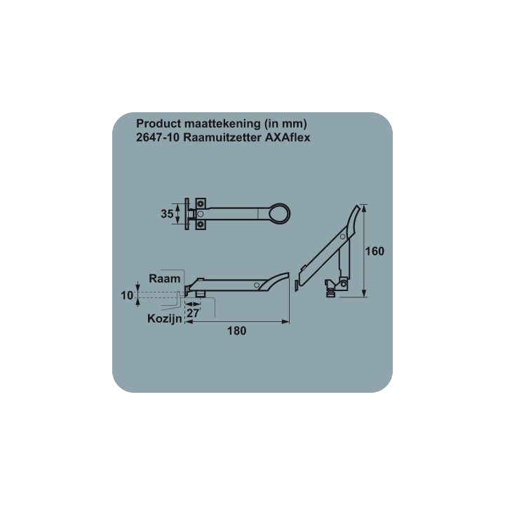 Axaflex raamuitzetter zwart 2640-20-56/E