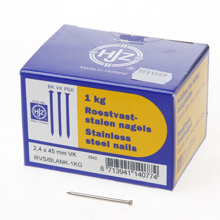 RVS nagels verloren kop 2.4 x 45mm 1kg