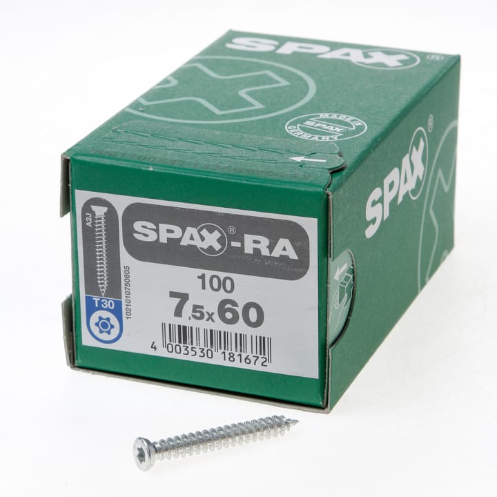 Spax-RA Kozijnschroeven torx platverzonken kop T30 7.5 x 60mm