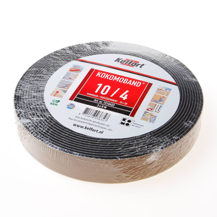 Afdichtingsband zwart op rol van  3 x 8 meter, afmeting 10mm, voor voegbreedte 4mm