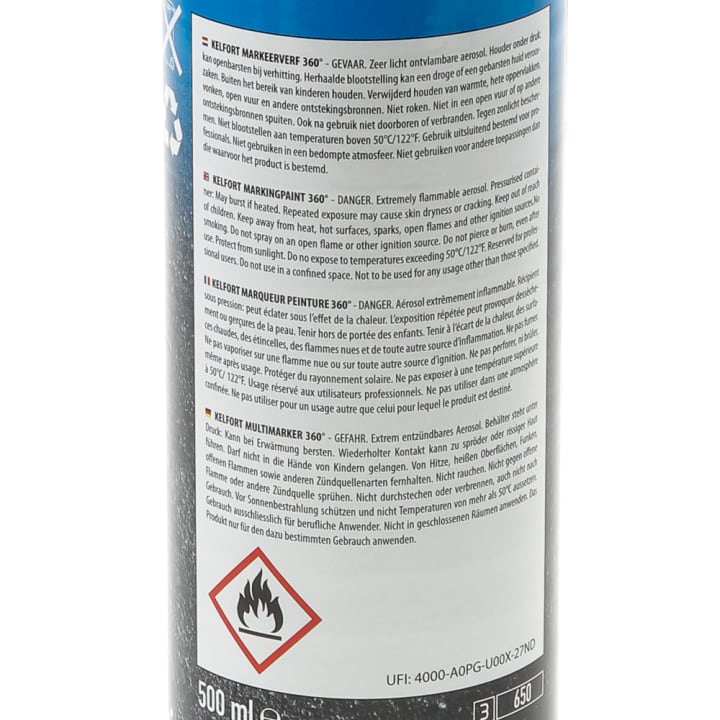 Markeerverf spuitbus fluor blauw 500ml