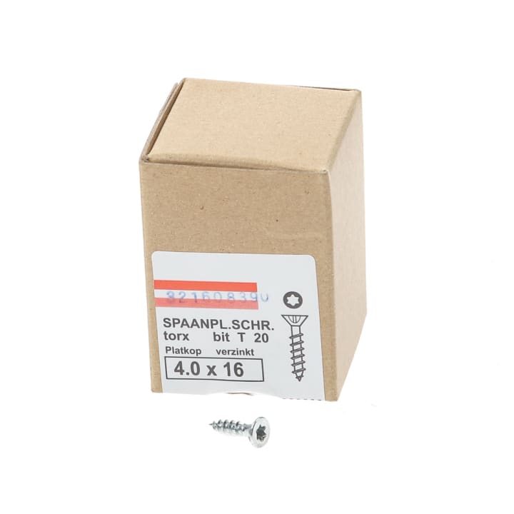 Spaanplaatschroef verzinkt platkop tx-20 4.0X16 voldraad (200)