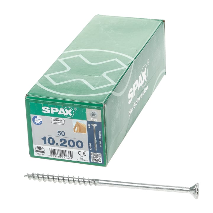 Spax-s Spaanplaatschroef platverzonken kop geel verzinkt T50 10 x 200mm