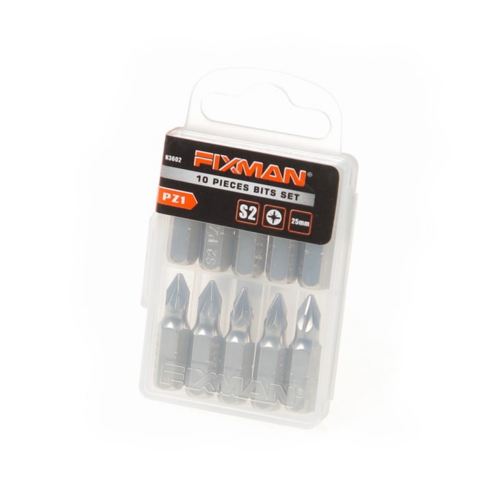 Fixman Bitset 1/4" PZ 1 x 25mm blister van 10 bits