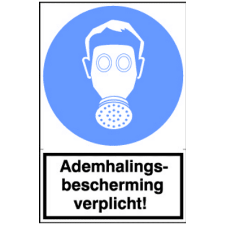 Sticker Ademhalingsbescherming verplicht!