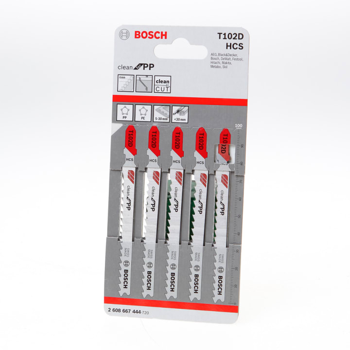 Decoupeerzaagblad (plast/ppe) T 102 D blister van 5 bladen