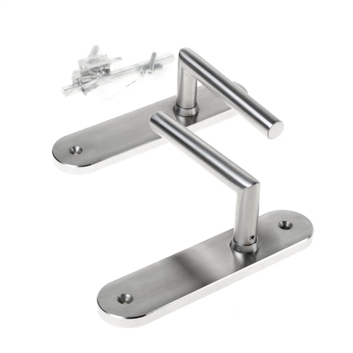 Krukgarnituur roestvaststaal massief hks-model afgerond blind