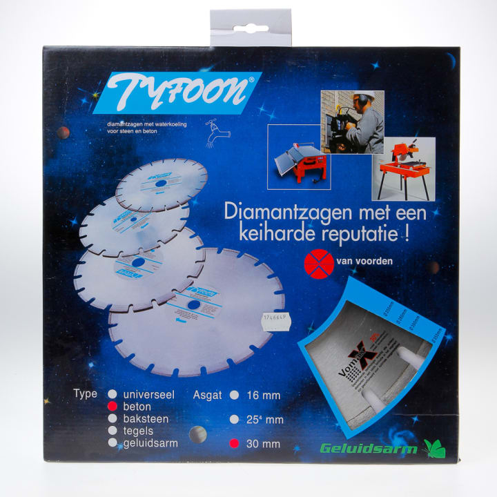 Diamantzaag nat Tyfoon beton diameter 350 x asgat 30mm