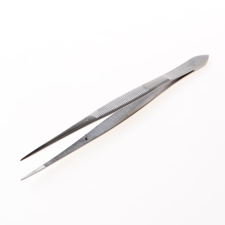 Adola Pincet spits recht roestvaststaal grijs 16cm 5428