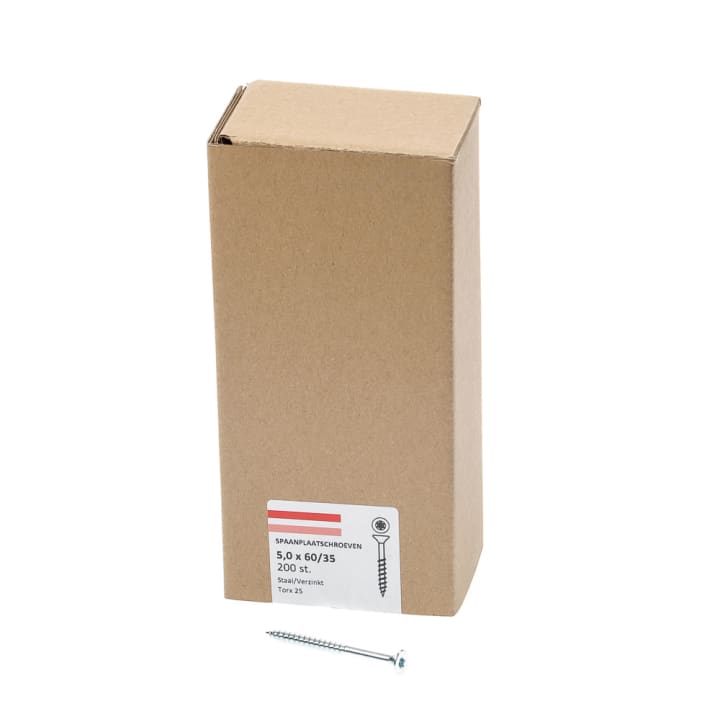 Spaanplaatschroef verzinkt platkop tx-25 5.0X60/35 deeldraad (200)