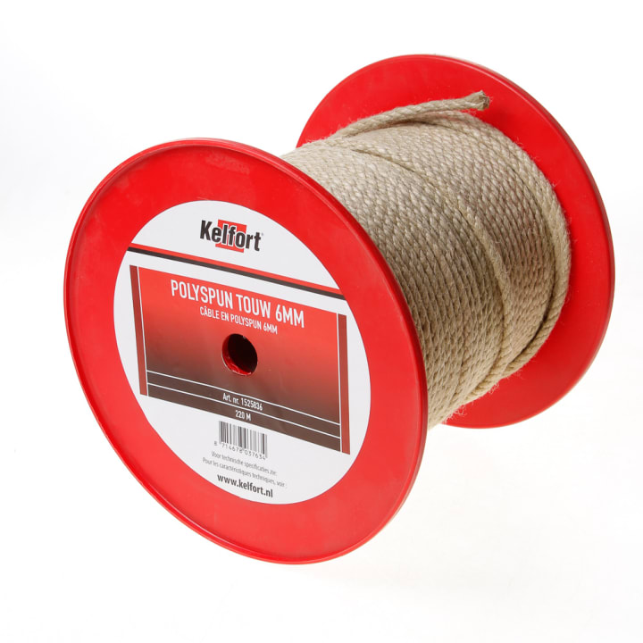 Polyspun koord geel 6mm