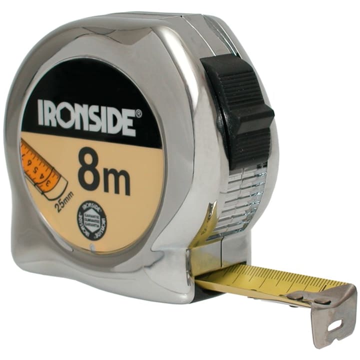 Ironside Rolbandmaat chroom professioneel 8 meter x 25mm