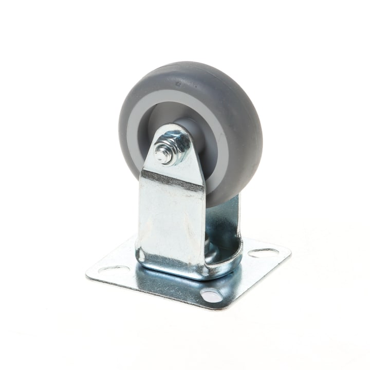 Bokwiel met rubber wiel en glijlager, grijs 40kg 50mm