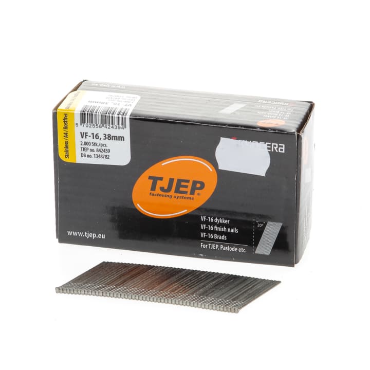 Brad 16G 1.6mm l=38mm schuin 20° RVS (2000)