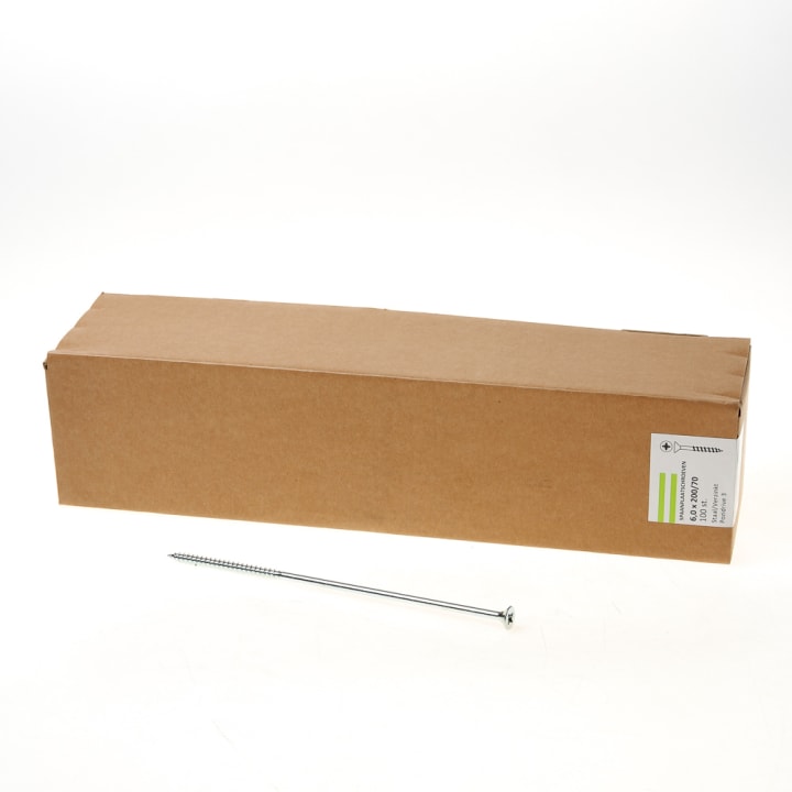 Spaanplaatschroef verzinkt platkop pz-3 6.0X200/70 deeldraad (100)