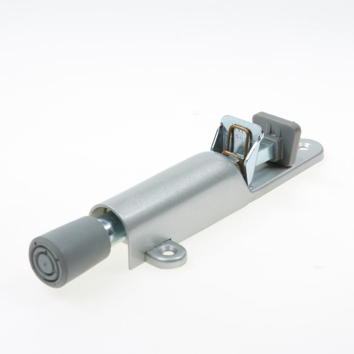 Deurvastzetter aluminium/champagne met rubber dop en veer 30mm 1027-32