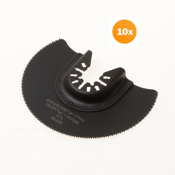 Zaagblad Halve maan HCS 90mm voor hout, type Q10, met universele aansluiting, set van 10 stuks