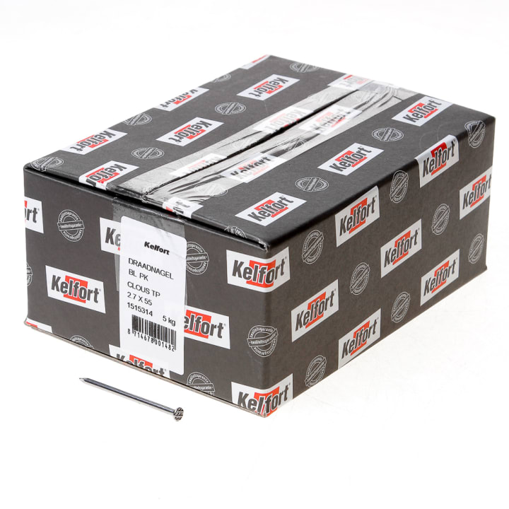 Draadnagel plat geruite kop blank 2.7 x 55mm 5kg