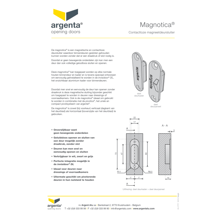 Magnotica magneet deursluiter wit 70000091