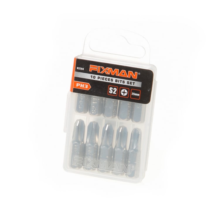 Fixman Bitset 1/4" PH 3 x 25mm blister van 10 bits