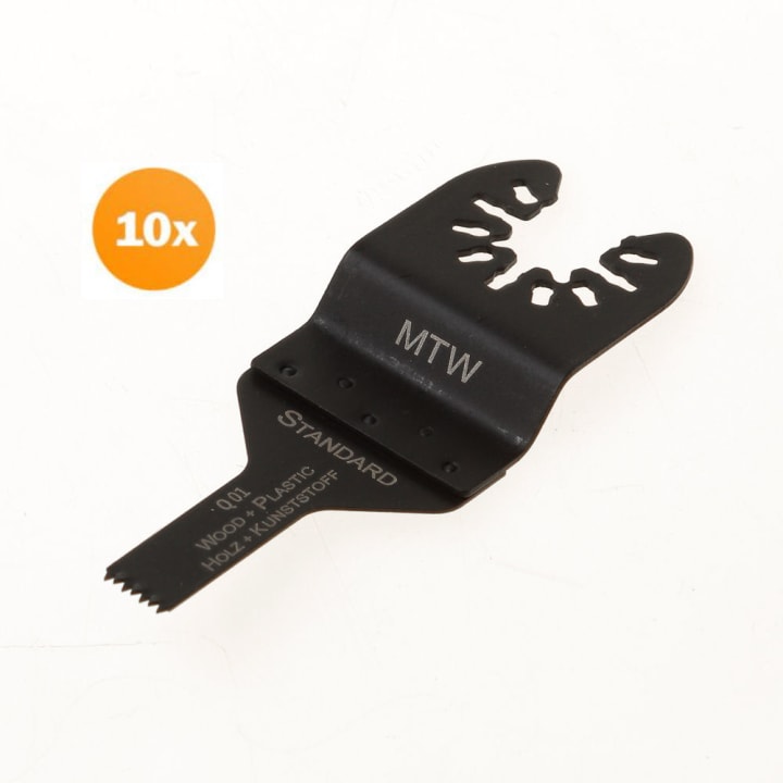 Zaagblad standaard HCS 40x10mm voor hout, type Q01, met universele aansluiting, set van 10 stuks