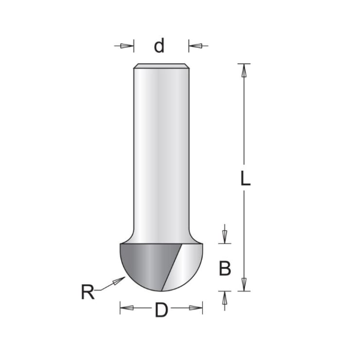 Hitachi 8 mm holprofielfrees 12.7 x 38 x 6.3mm