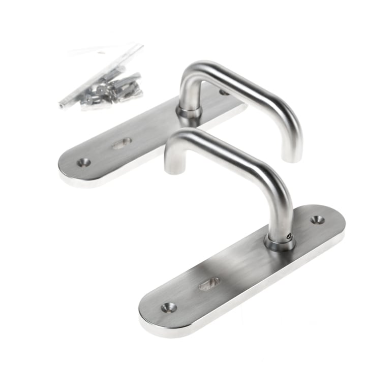 Krukgarnituur roestvaststaal massief d-model afgerond sl72