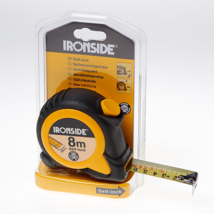 Ironside Rolbandmaat rubber ABS 8 meter x 25mm