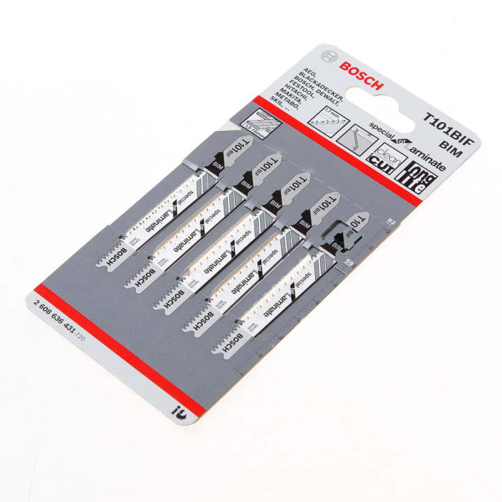 Decoupeerzaagblad laminaat T 101 BIF blister van 5 zaagjes