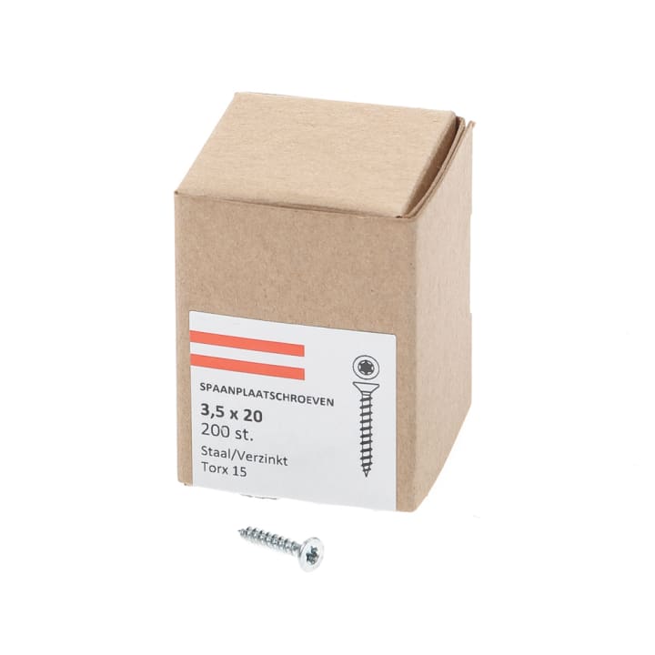 Spaanplaatschroef verzinkt platkop tx-15 3.5X20 voldraad (200)
