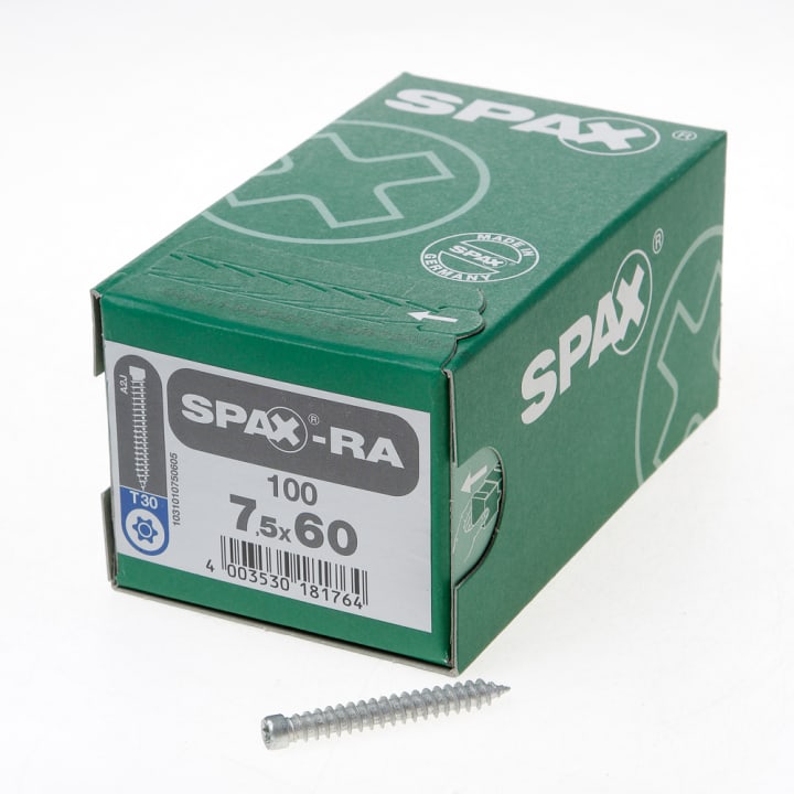 Spax-RA Kozijnschroeven torx cilinderkop T30 7.5 x 60mm