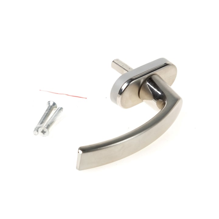 Draaivalkruk / raamkrruk, Inox look, stiftlengte 32mm, 7x7mm stiftdikte