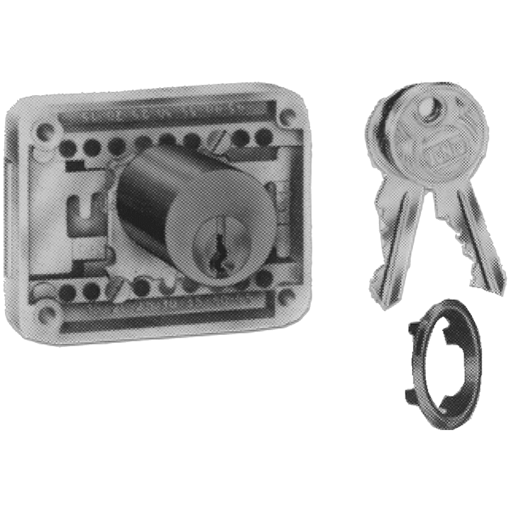 Opleg Meubelslot messing met cilinder  doornmaat 15-40mm verscjhillend sluitend 2828