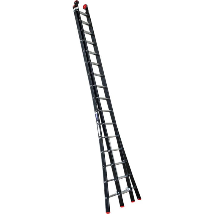 Opsteekladder Magnus, aluminium, zwart, 2x16 treden